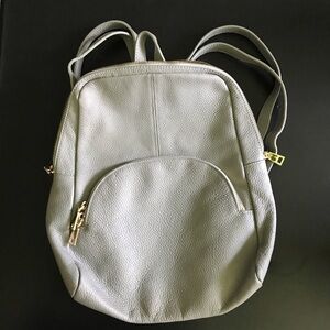 Borse in Pelle-Elegant Gray Leather Backpack Size OS-like New, Made in Italy